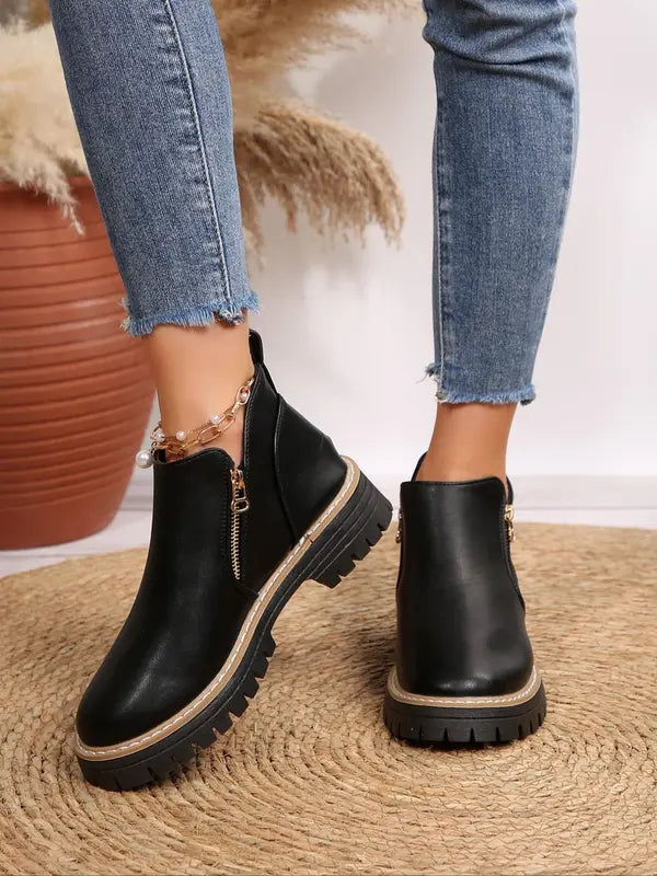 Amélie | des bottes chic en daim avec fermeture à glissière