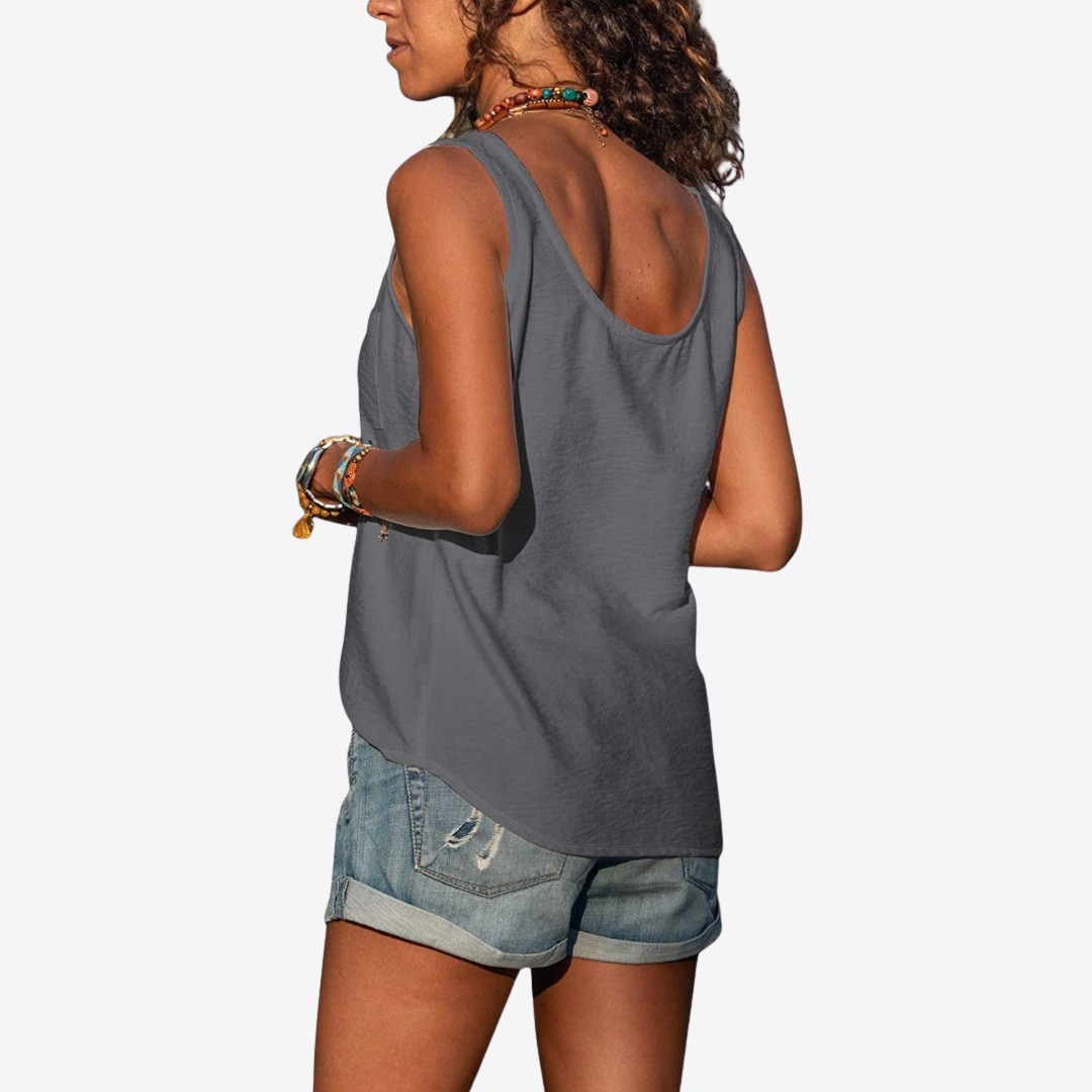 Violette™ Col en V avec Boutons