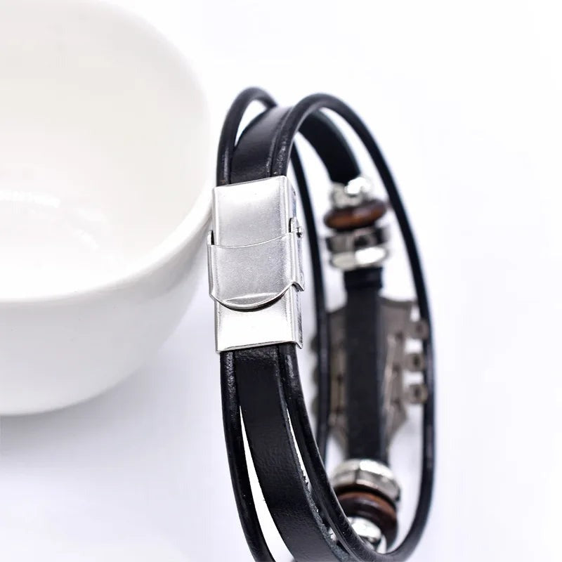 Bracelet en cuir rock’n’roll
