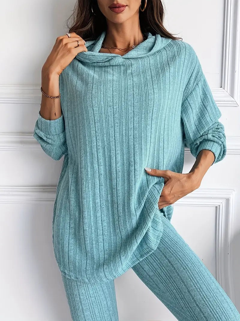 Ensemble de détente en tricot côtelé