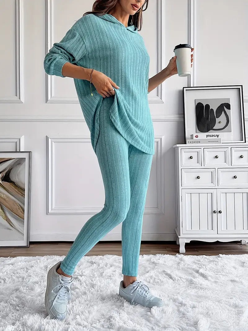 Ensemble de détente en tricot côtelé