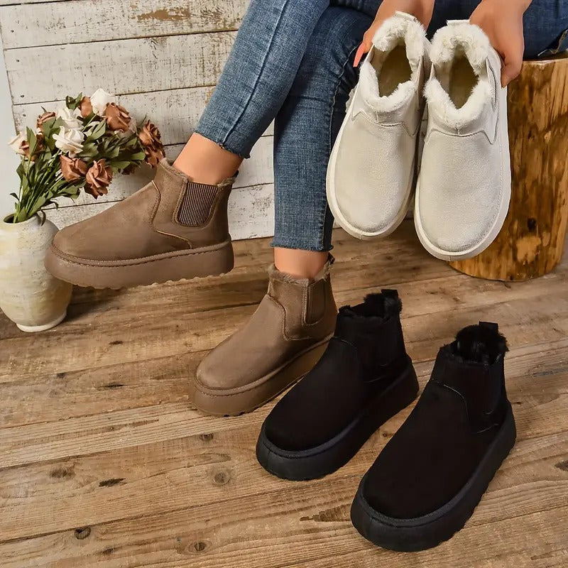 Bottines intérieur fourrure chaud et confortable