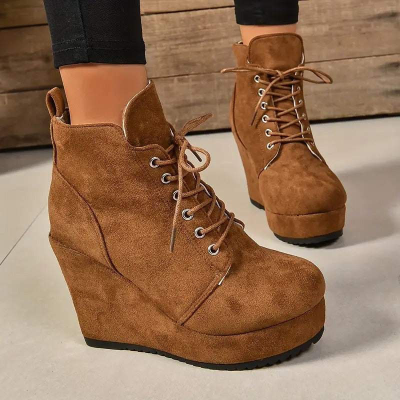 Bottes en daim confortables à plateforme