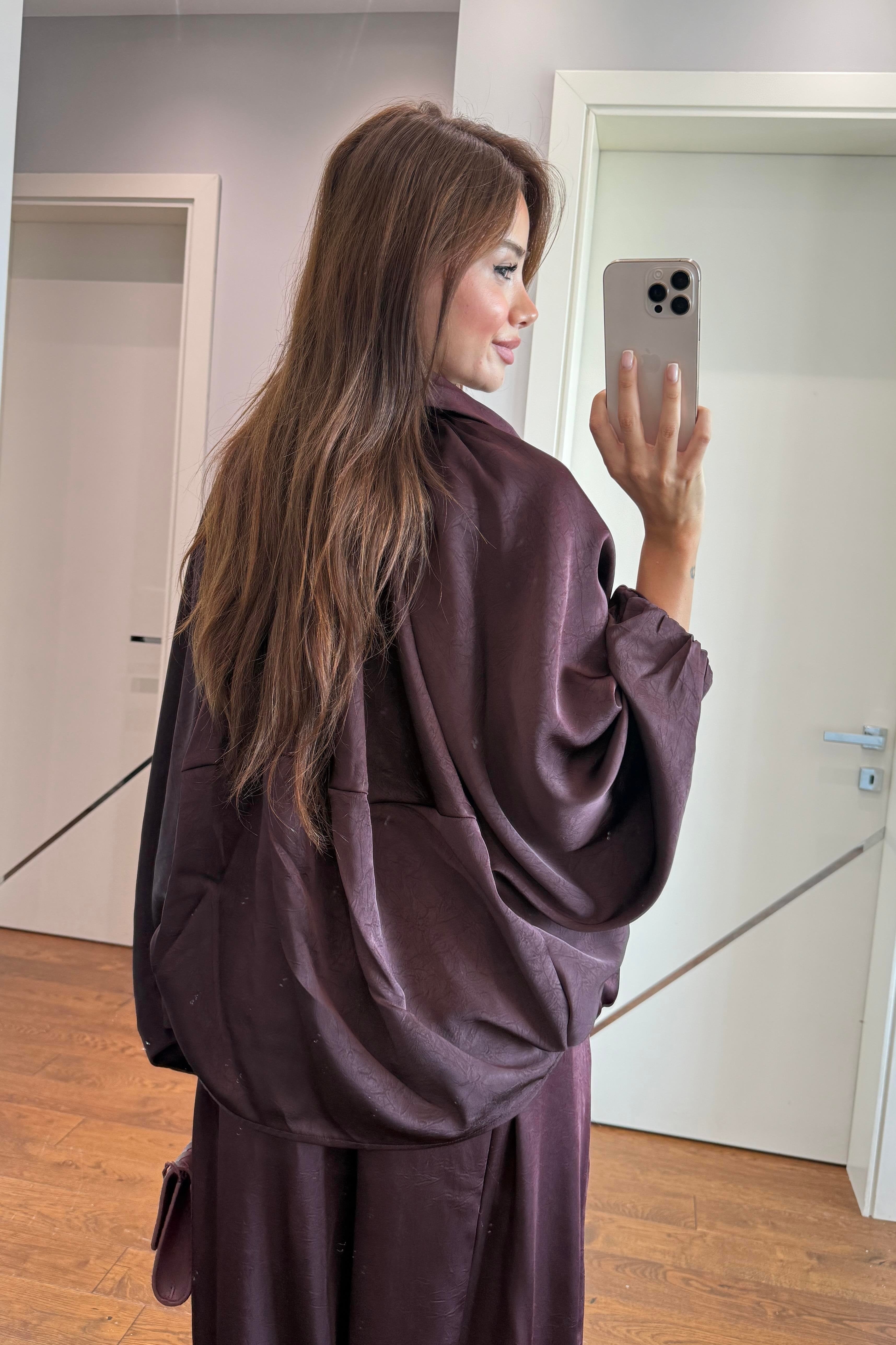 VESTE BOMBER EN SATIN ET PANTALON