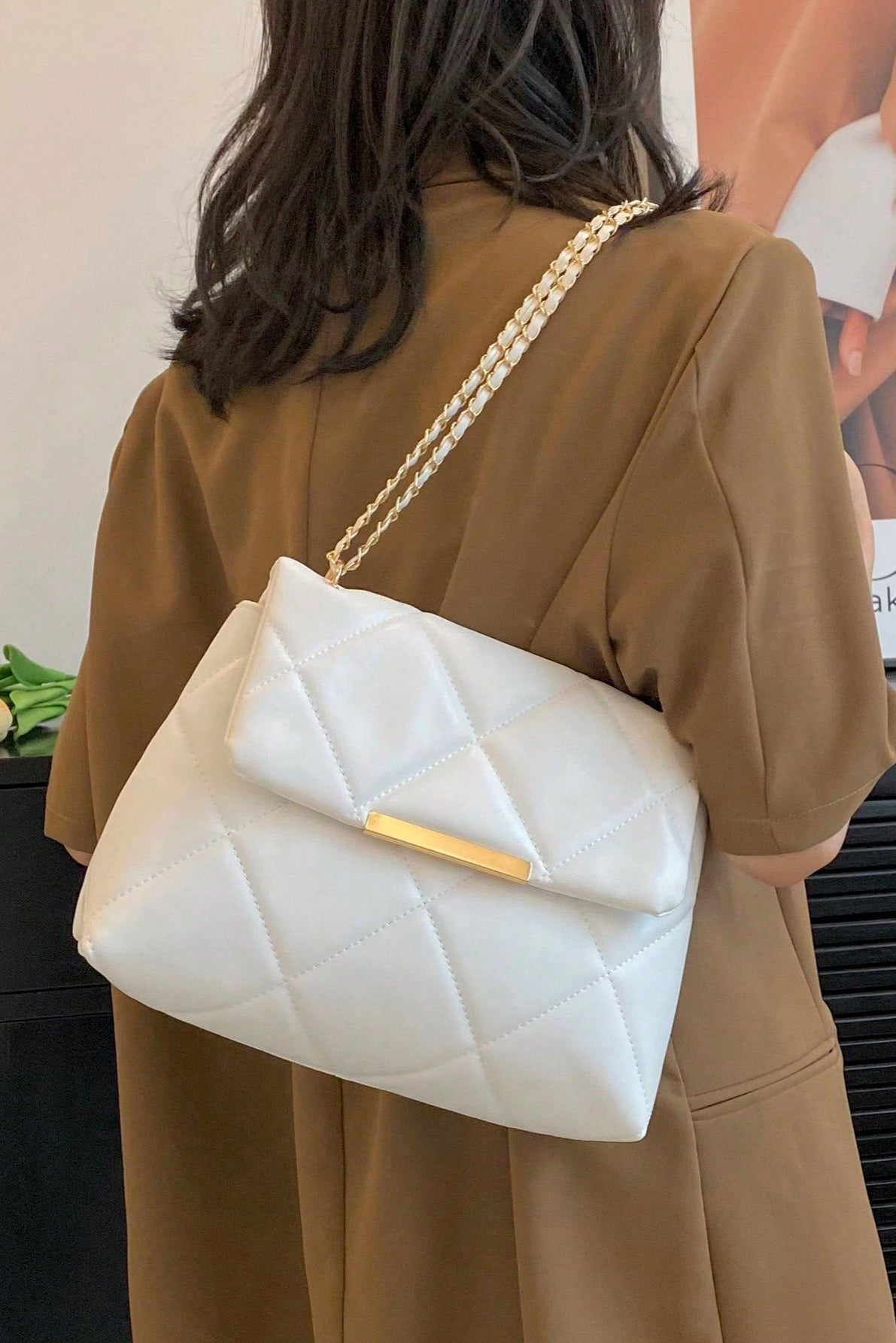 Violette™  Sac à main à carreaux avec rabat pour femme
