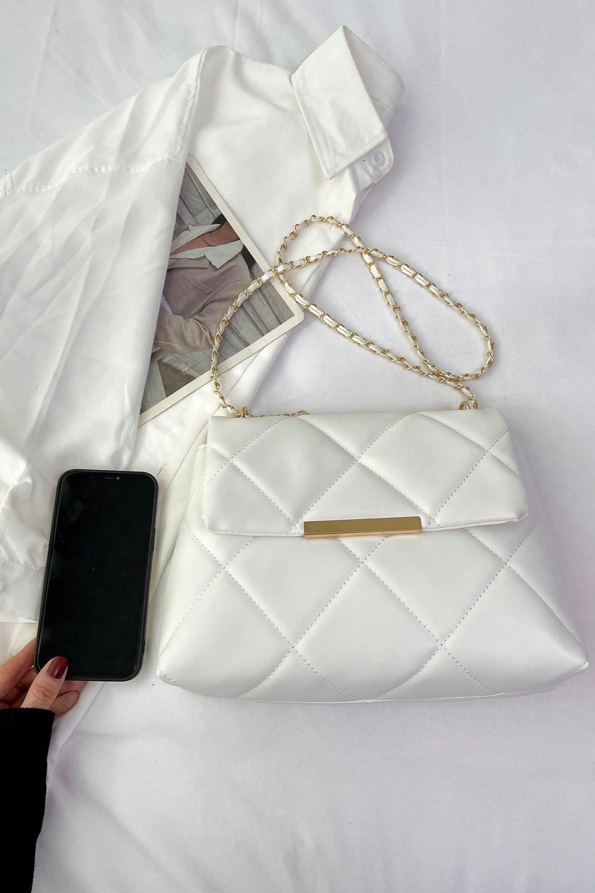 Violette™  Sac à main à carreaux avec rabat pour femme