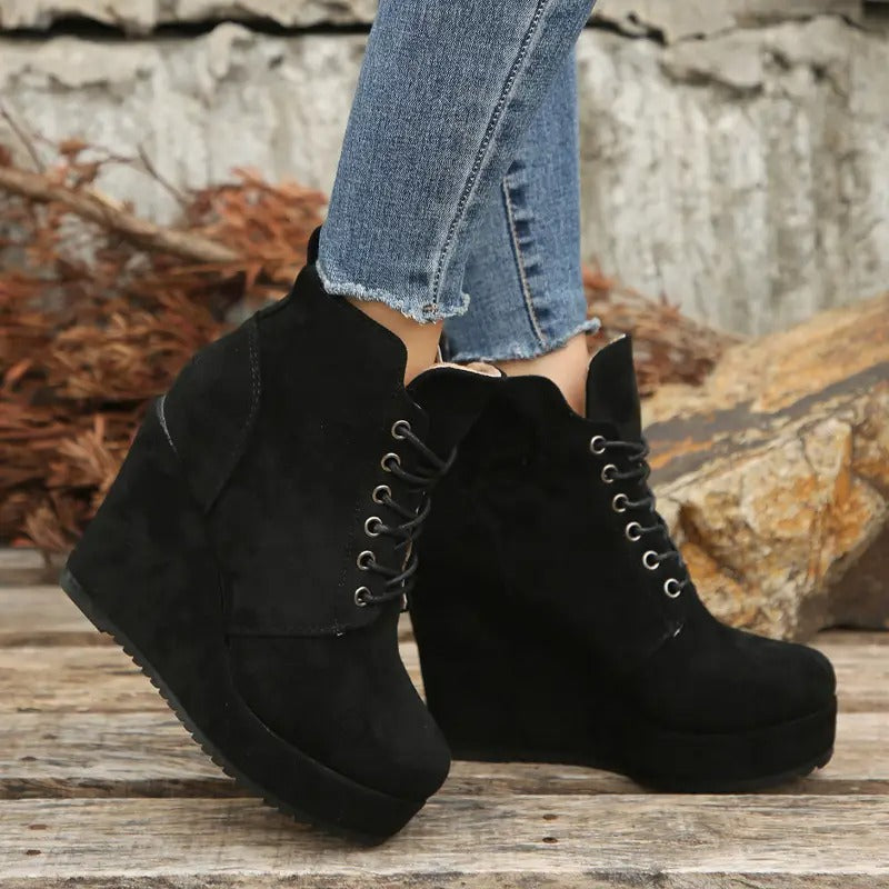 Bottes en daim confortables à plateforme