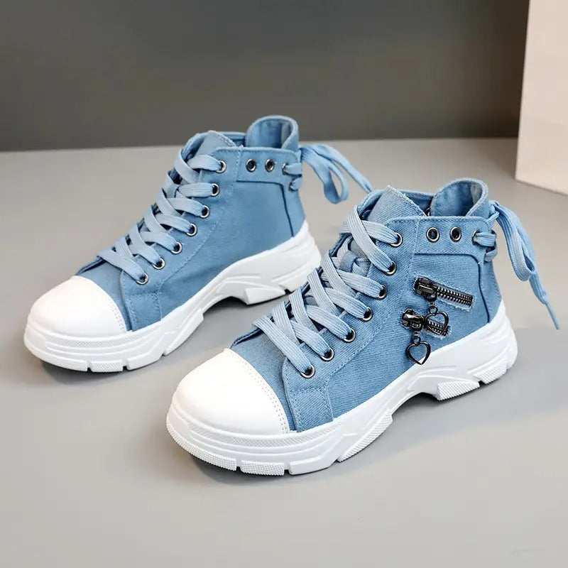 Baskets montantes compensées pour femmes