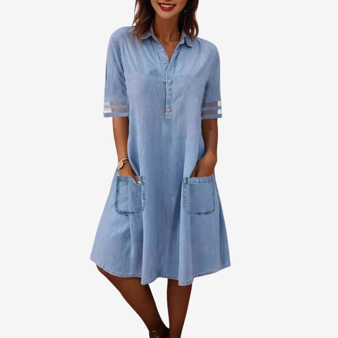Violette™ Robe Indigo Décontractée