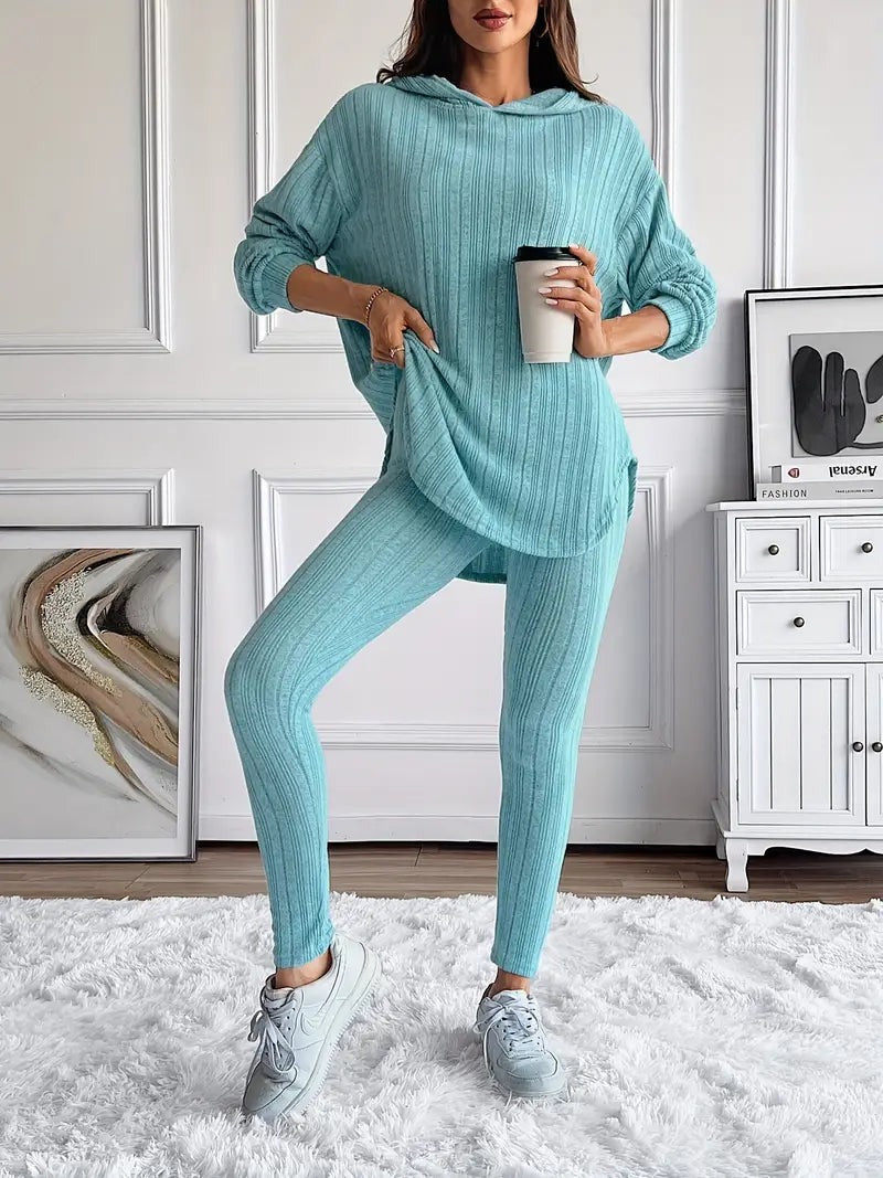 Ensemble de détente en tricot côtelé
