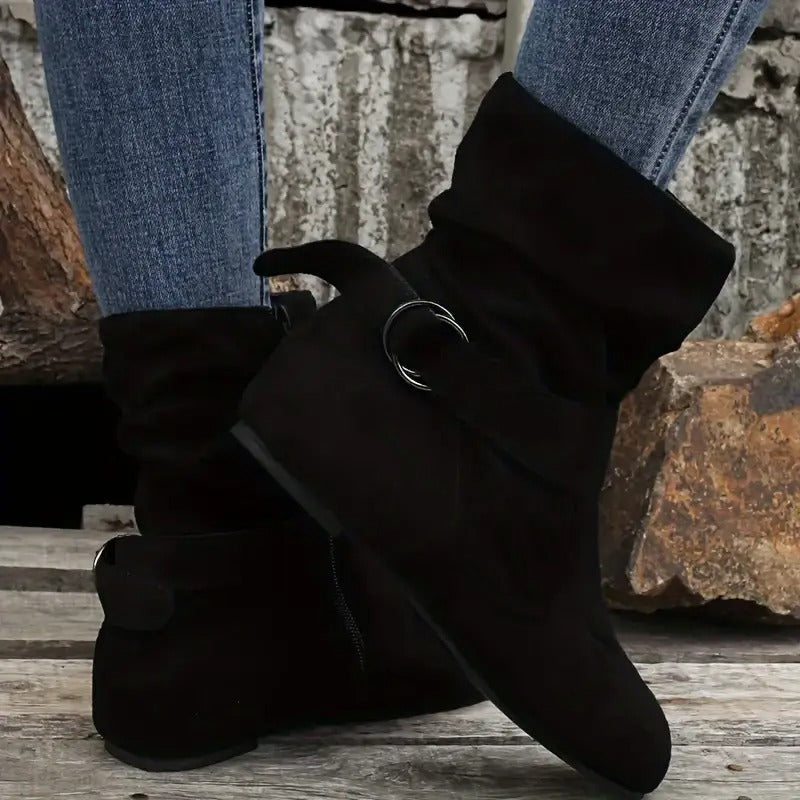 Bottines cheville confortables avec fermeture éclair