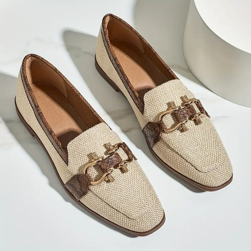 Loafers vintage serpent à bout carré