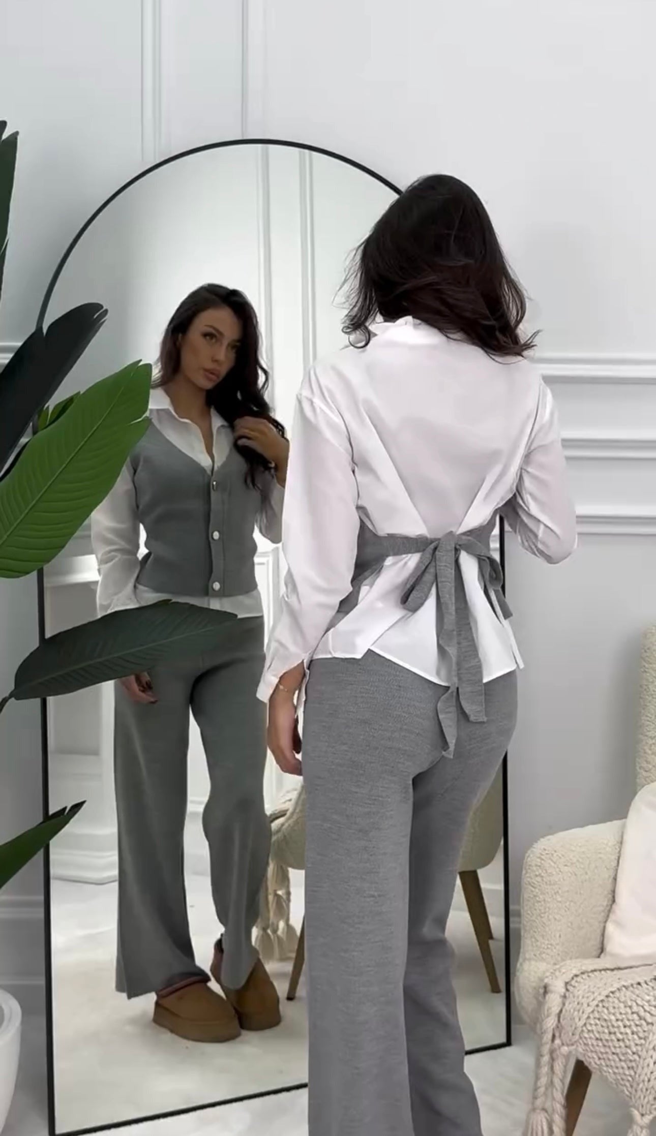 Ensemble pull & chemise à nouer