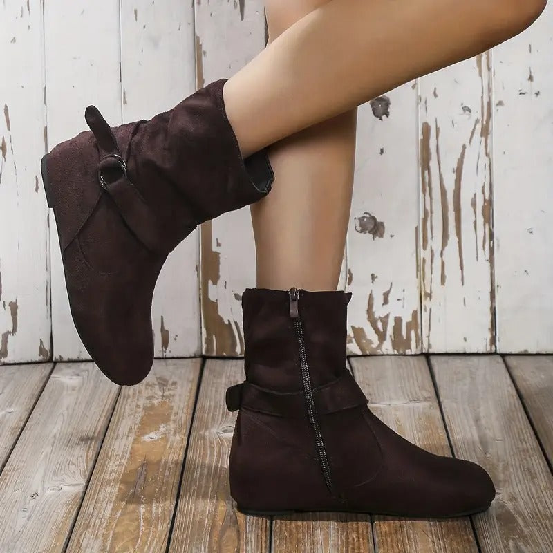 Bottines cheville confortables avec fermeture éclair