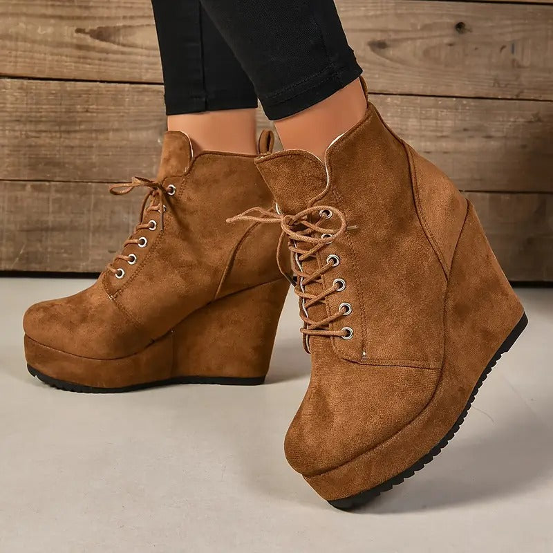 Bottes en daim confortables à plateforme