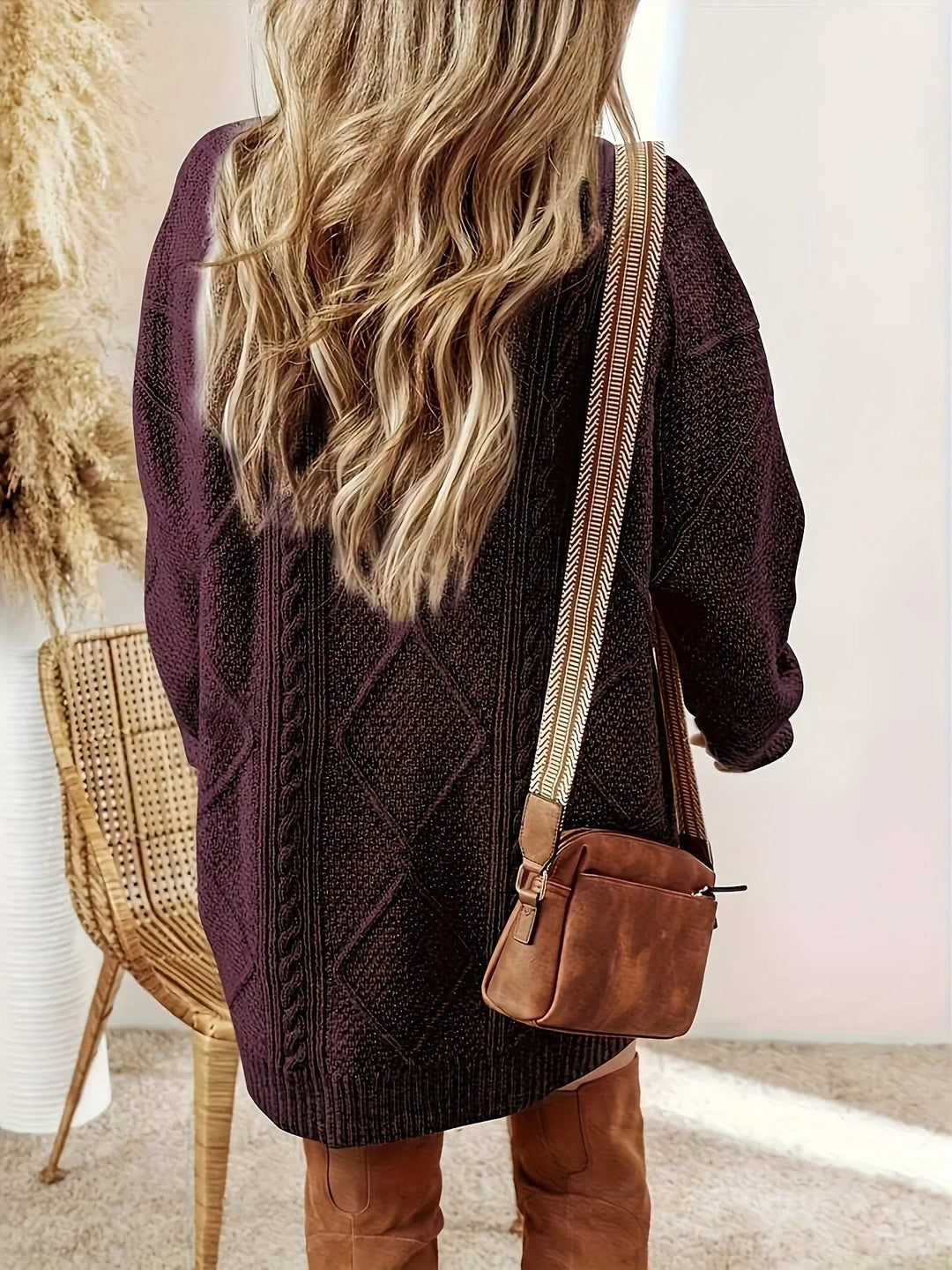 Robe pull en maille torsadée
