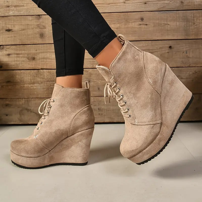 Bottes en daim confortables à plateforme