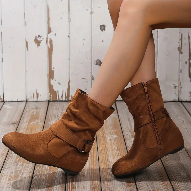Bottines cheville confortables avec fermeture éclair