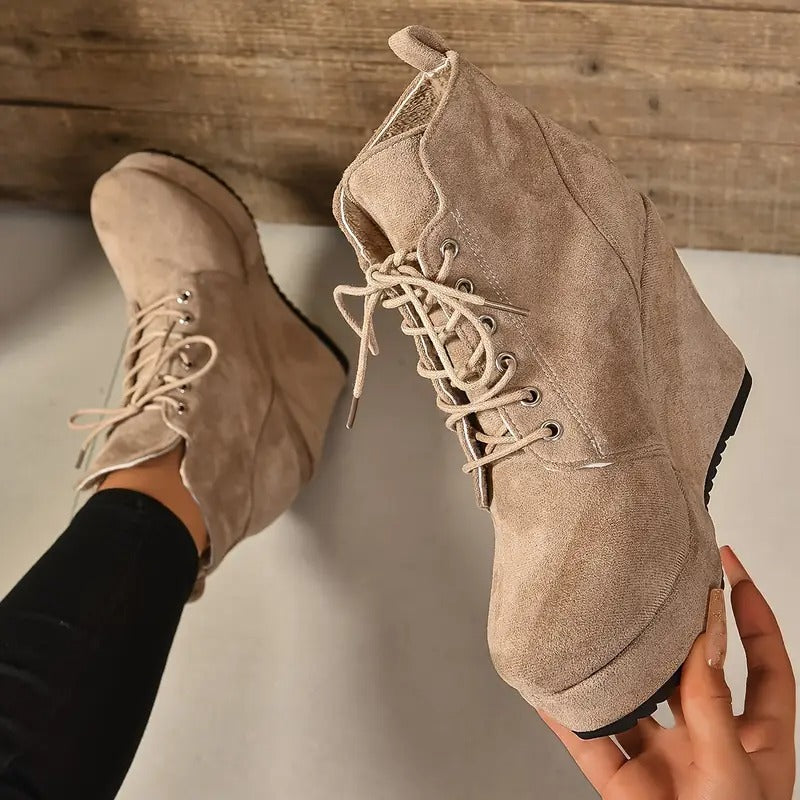 Bottes en daim confortables à plateforme