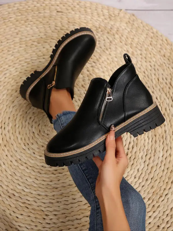 Amélie | des bottes chic en daim avec fermeture à glissière