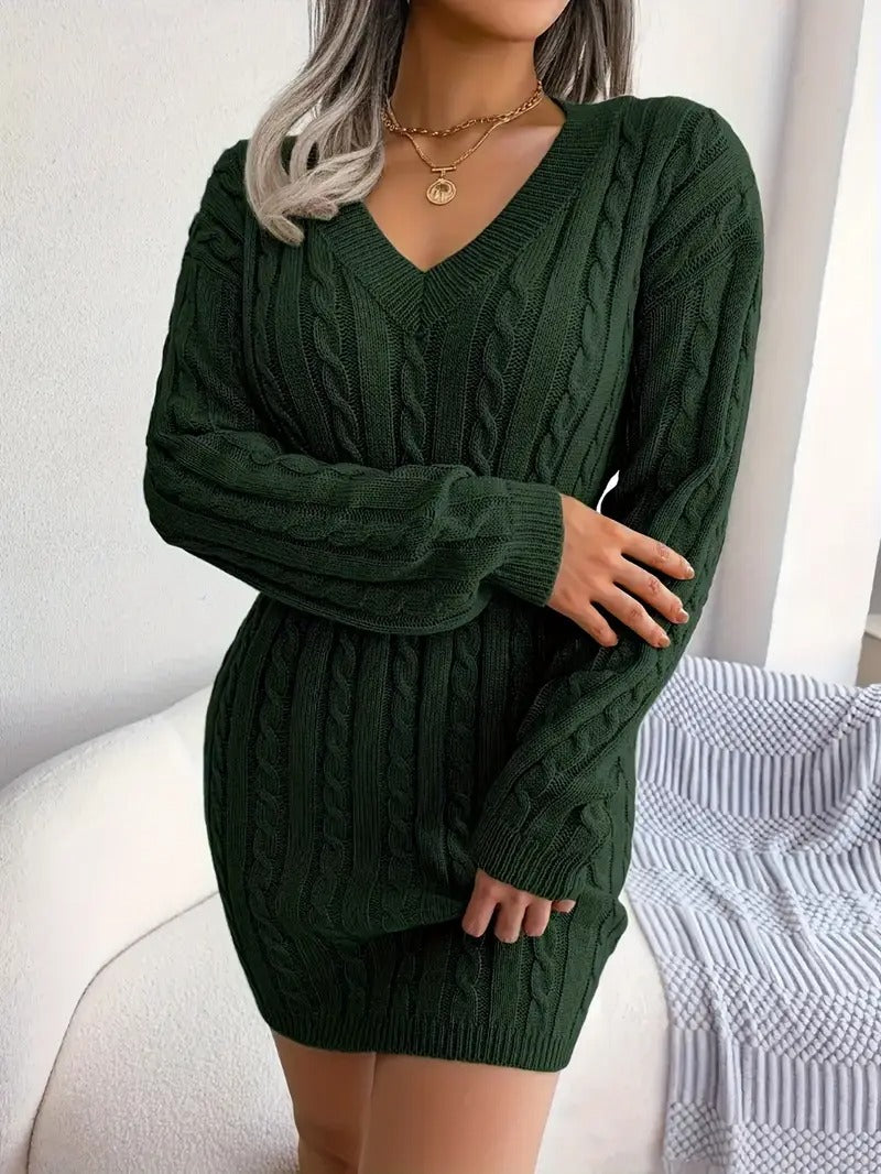 Robe-sweat confortable à col en V