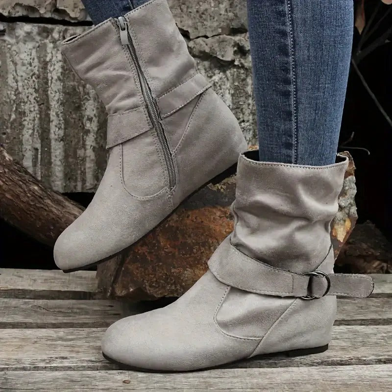 Bottines cheville confortables avec fermeture éclair