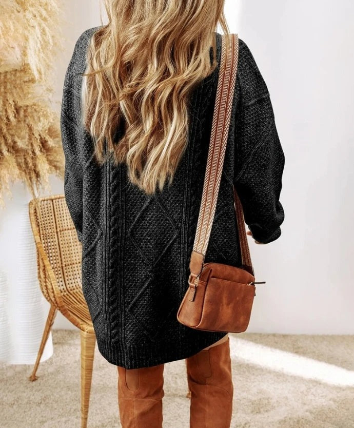 Robe pull en maille torsadée