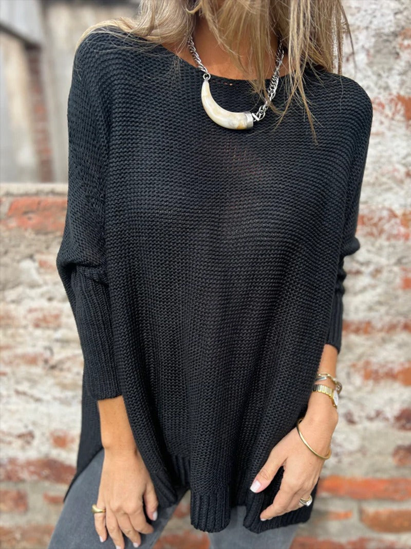 Pull décontracté à manches chauve-souris