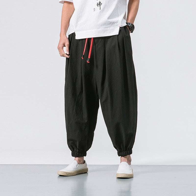 Pantalon surdimensionné en coton et lin Kaito