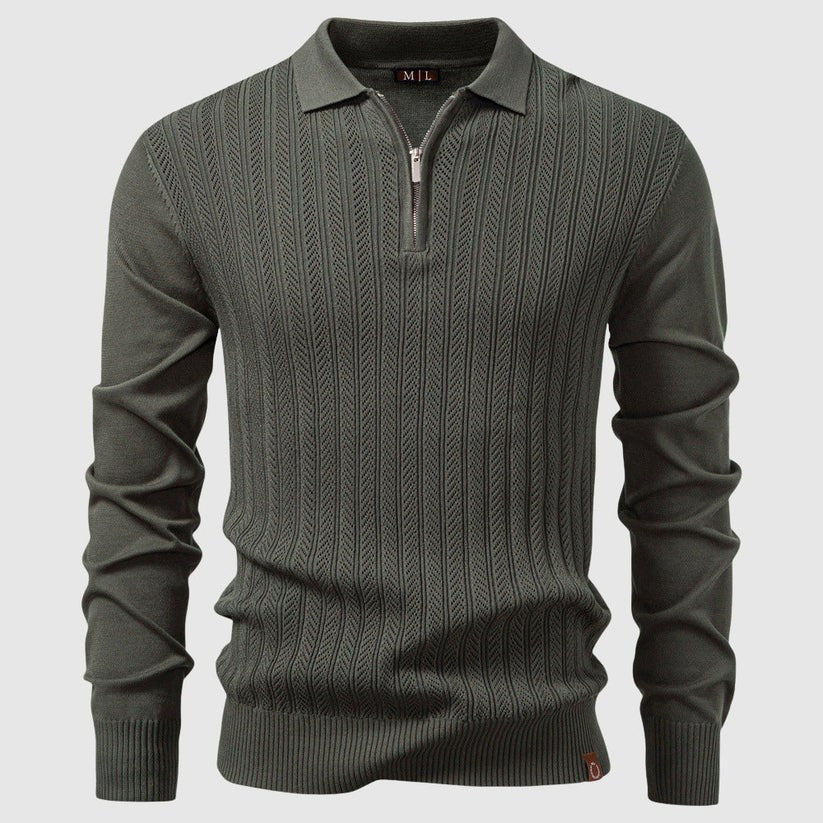 Polo manche longue zippée