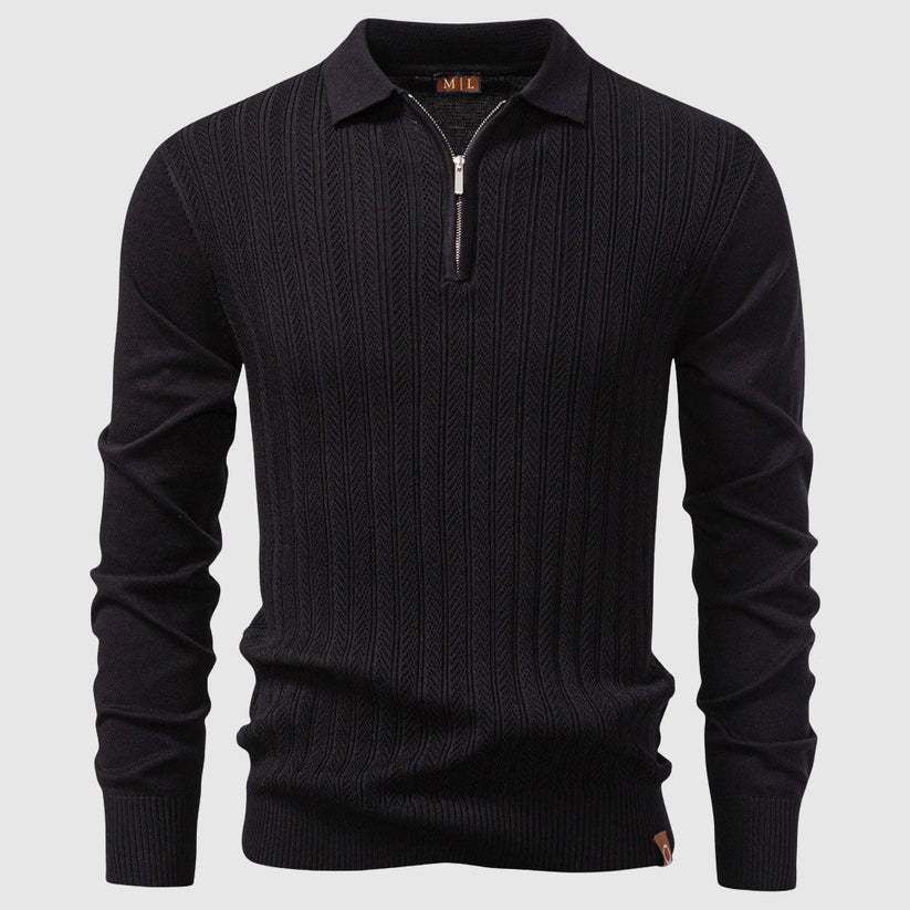 Polo manche longue zippée