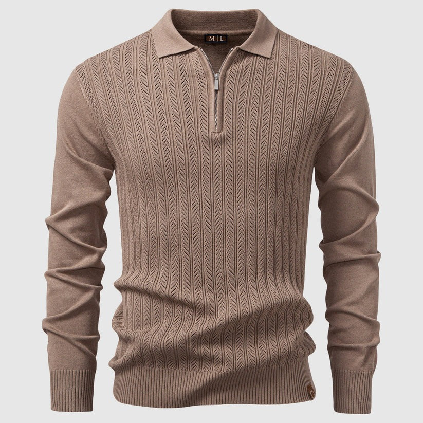 Polo manche longue zippée