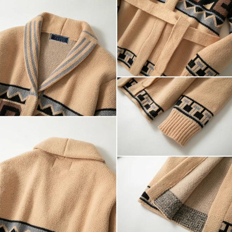 Cardigan homme style aztèque