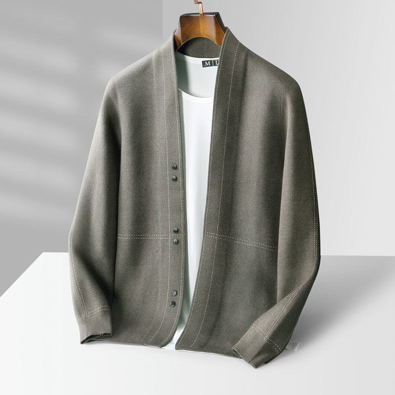 Cardigan en laine tissée