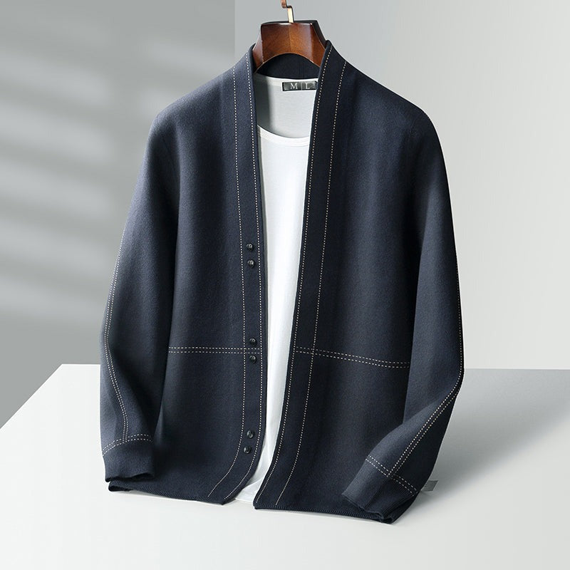 Cardigan en laine tissée