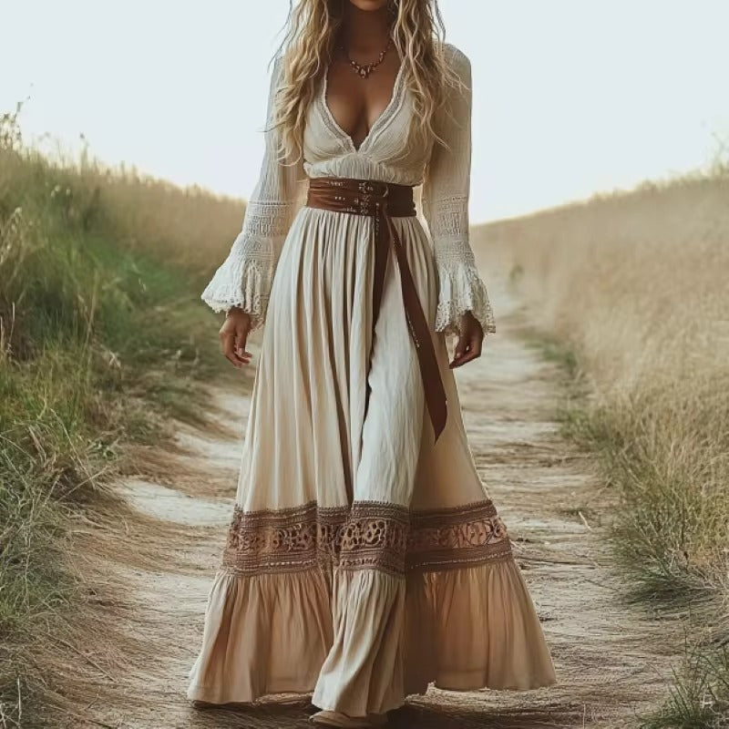 Robe Boho imprimée de style ethnique pour femme