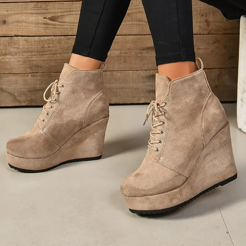 Bottes en daim confortables à plateforme
