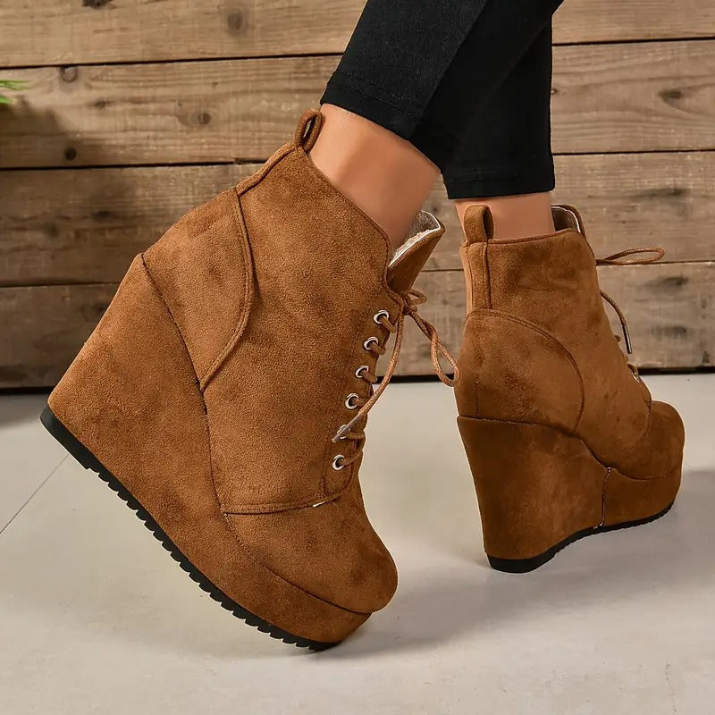 Bottes en daim confortables à plateforme