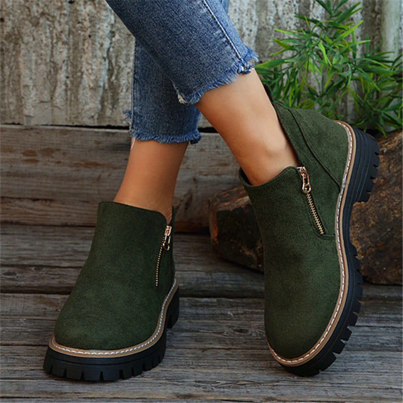 Amélie | des bottes chic en daim avec fermeture à glissière