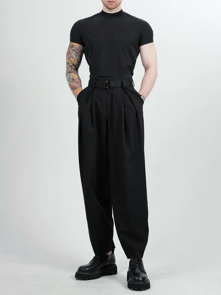 Pantalon large à plis chic et décontracté