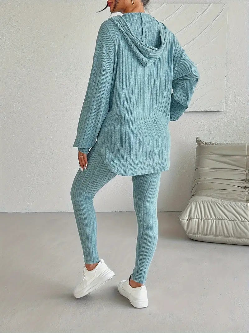 Ensemble de détente en tricot côtelé