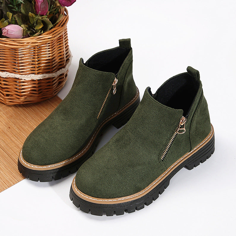 Amélie | des bottes chic en daim avec fermeture à glissière
