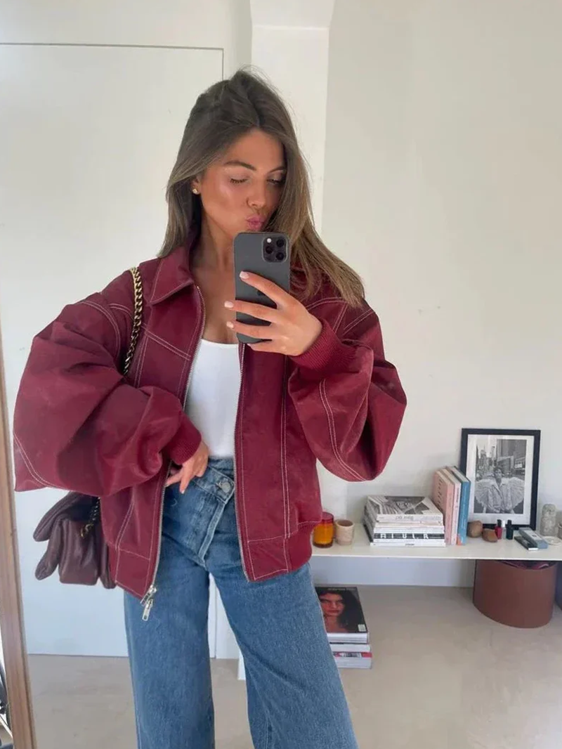 Louise™  | Veste oversize contrastée - Vente limitée