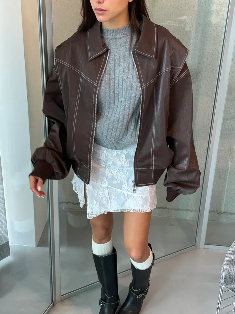 Louise™  | Veste oversize contrastée - Vente limitée