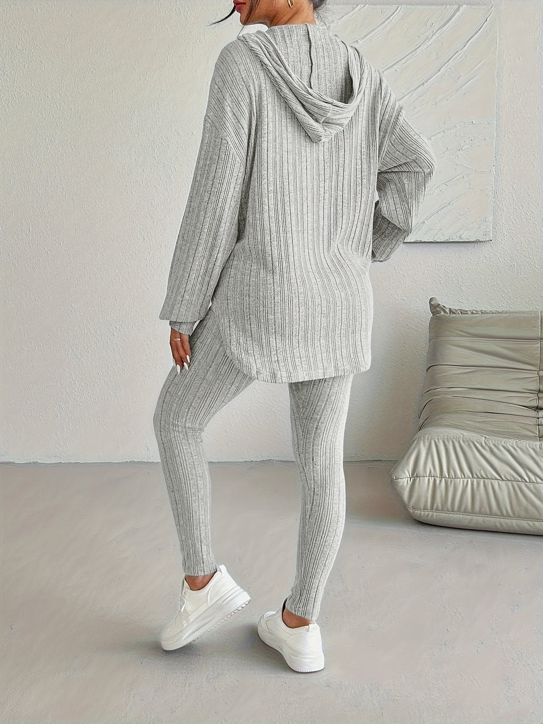 Ensemble de détente en tricot côtelé