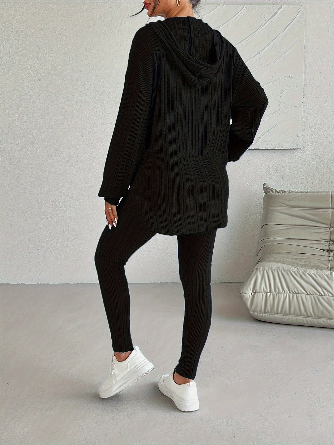 Ensemble de détente en tricot côtelé