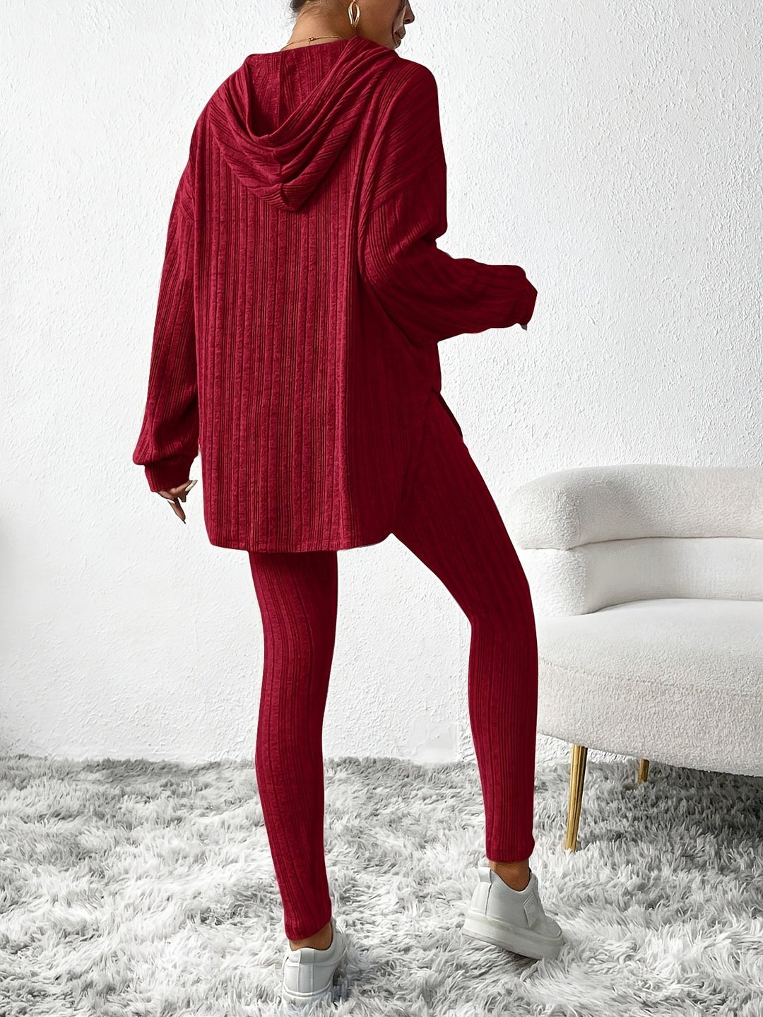 Ensemble de détente en tricot côtelé