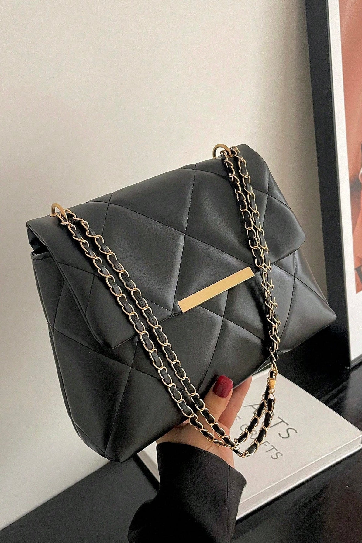 Violette™  Sac à main à carreaux avec rabat pour femme