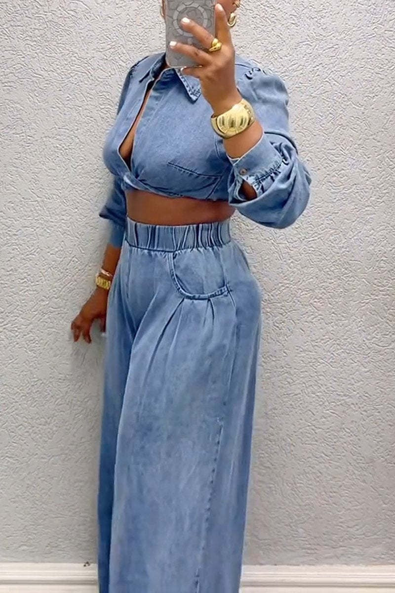 Ensemble haut à manches longues et pantalon chic